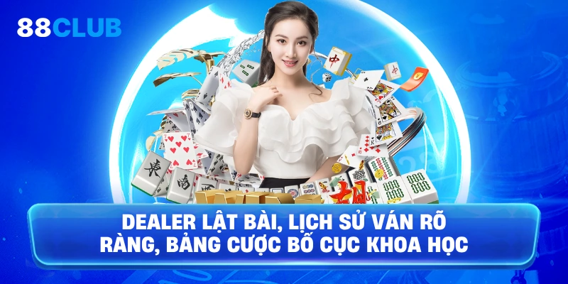 Dealer lật bài, lịch sử ván rõ ràng, bảng cược bố cục khoa học